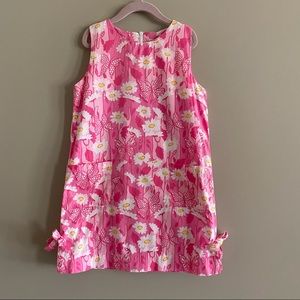 Lilly Pulitzer Vintage Pink Daisies Shift Dress, Pockets, Size 6X, EUC